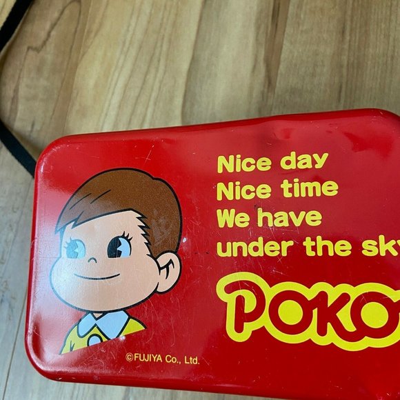 FUJIYA Peko & Poko Tin Metal Box Crossbody Box 6'' x 4'' x 3'' - Picture 7 of 14